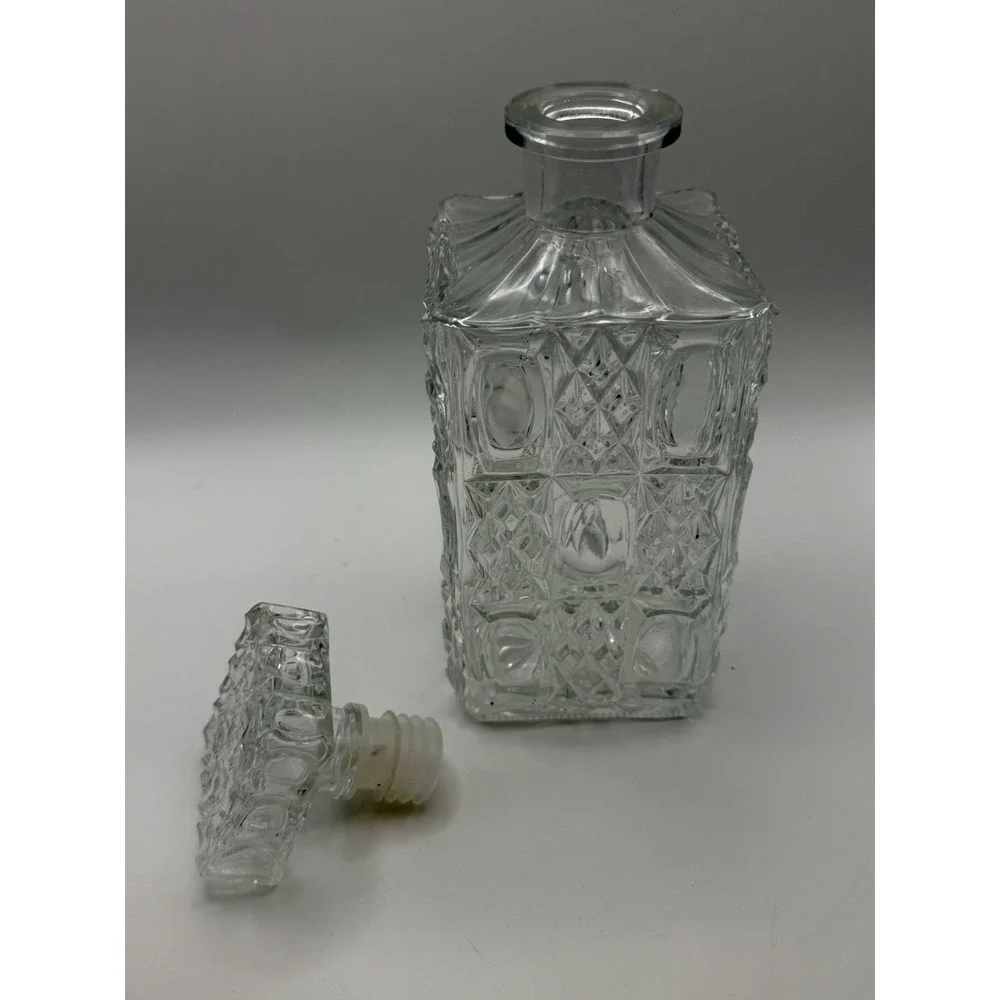 Vintage Clear Etched Decanter Oberglass Austrian Crystal Austria
